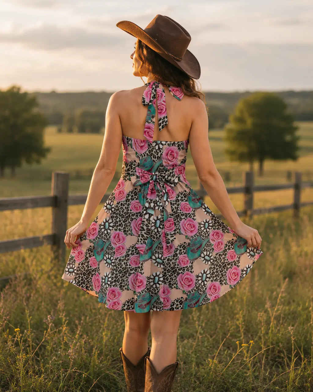 Run Wild Rose Halter Dress