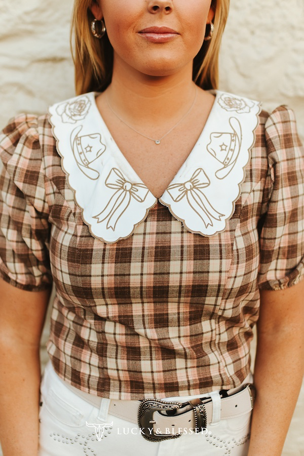 Rosy Ranch Plaid Blouse