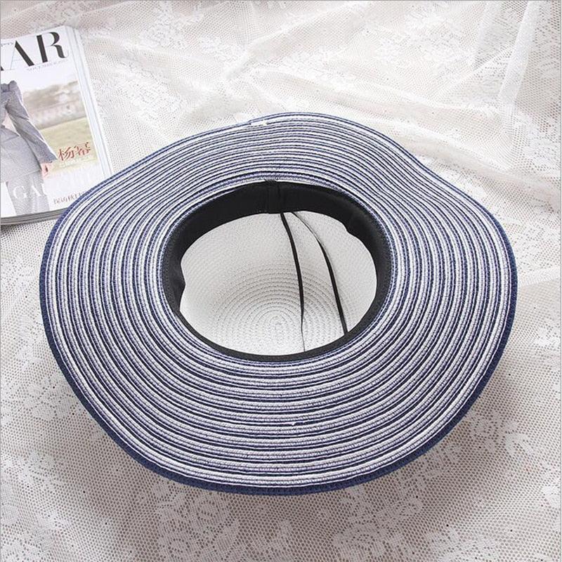 Audrey's Summer Elegance Sun Hat For Sun Protection Stripe Bow AH-SH01