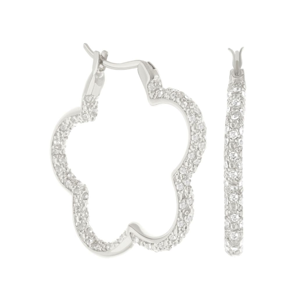 Daisy Pave Hoop Earrings