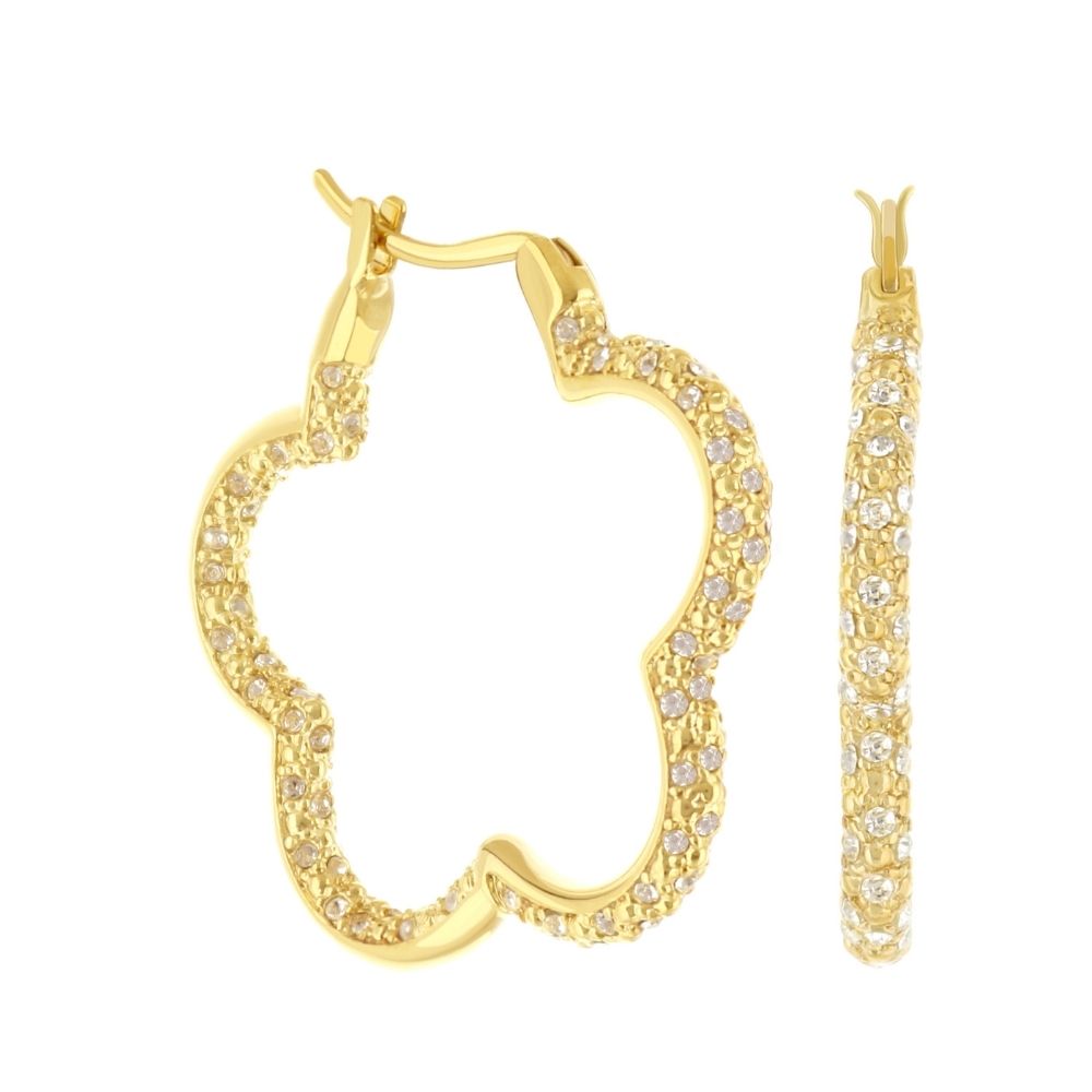 Daisy Pave Hoop Earrings