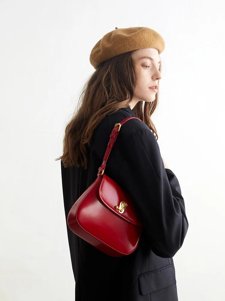 Luxury Retro Cowgirl Saddle Bag Genuine Leather Brown Handbag Lrc-Sb01
