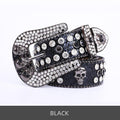 Skullduggery Western Rhinestone Belt Skull Studded Fashion Belt