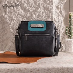Wrangler Top Handle Boot Scroll Fringe Tote/Crossbody -Black