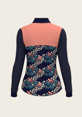 Cavallo Flowers on Teal Sport Mesh Quarter Zip Sun Shirt