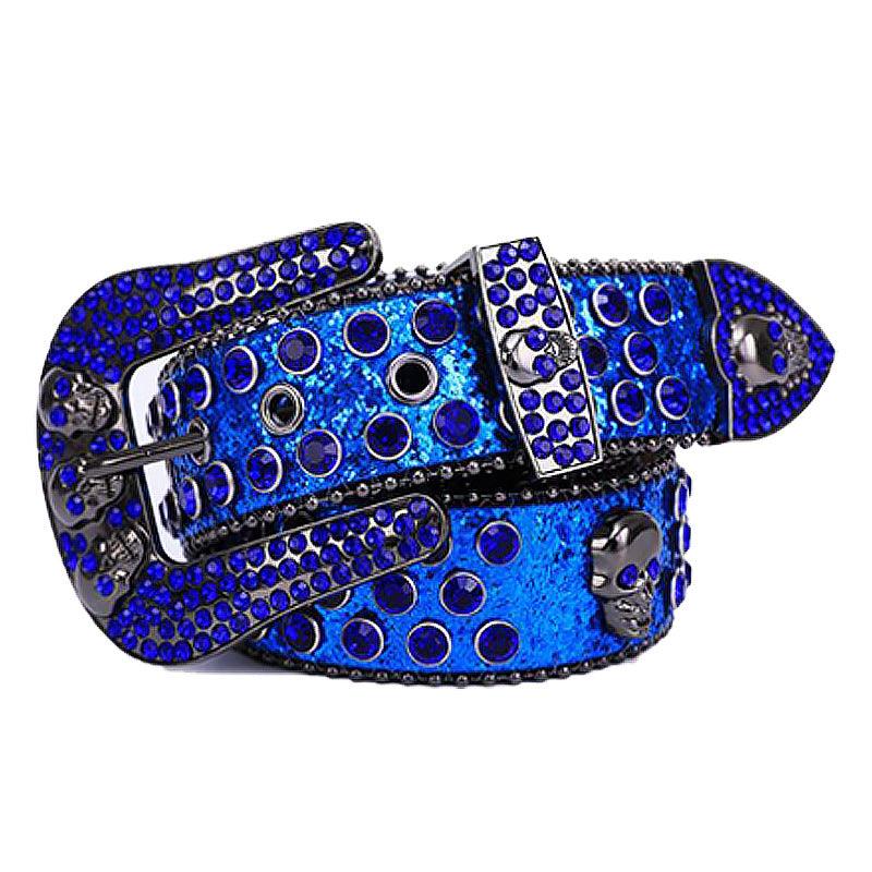 Skullduggery Western Rhinestone Belt Skull Studded Fashion Belt