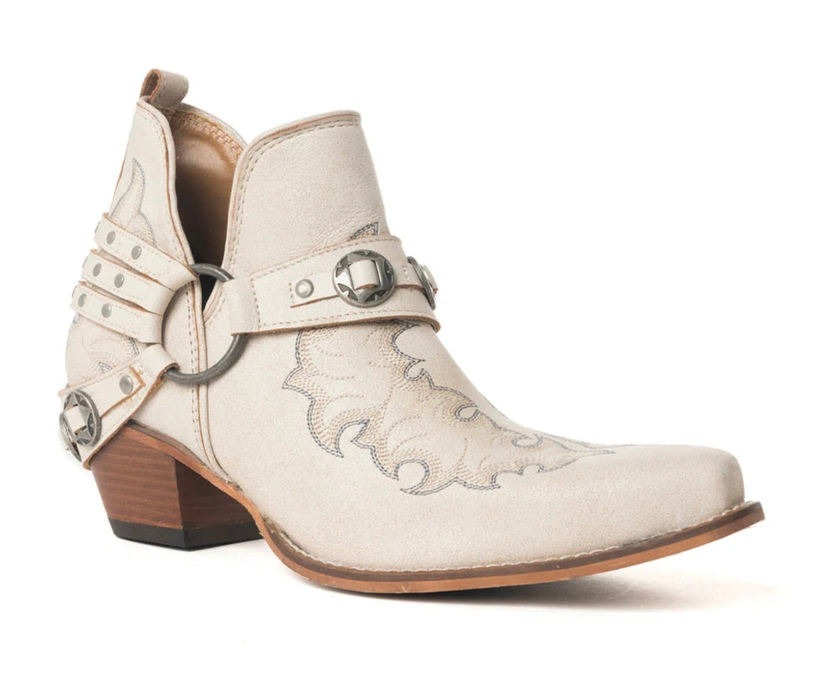 Myra: Western Ember Leather Embroidered Booties