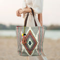Handwoven Boho Geometric Aztec Pattern Tote Bag
