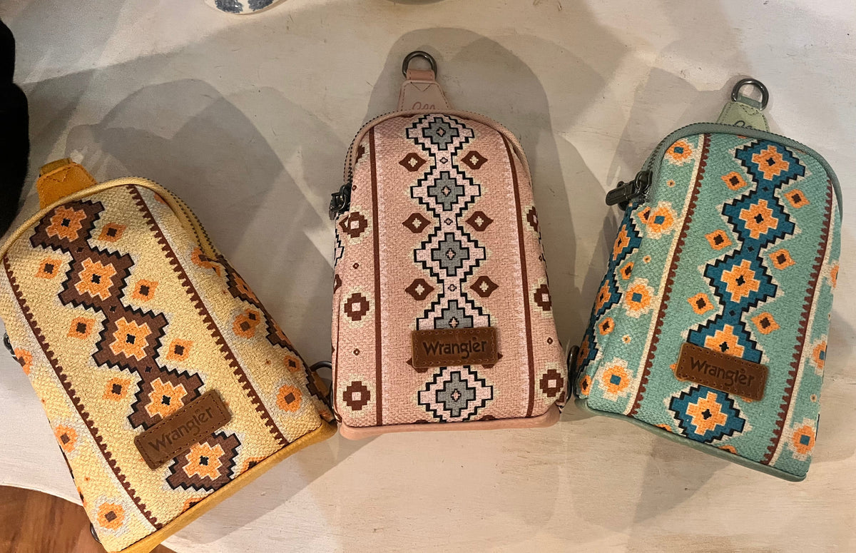 Wrangler Aztec Print Crossbody Sling Chest Bag-Multiple Colors