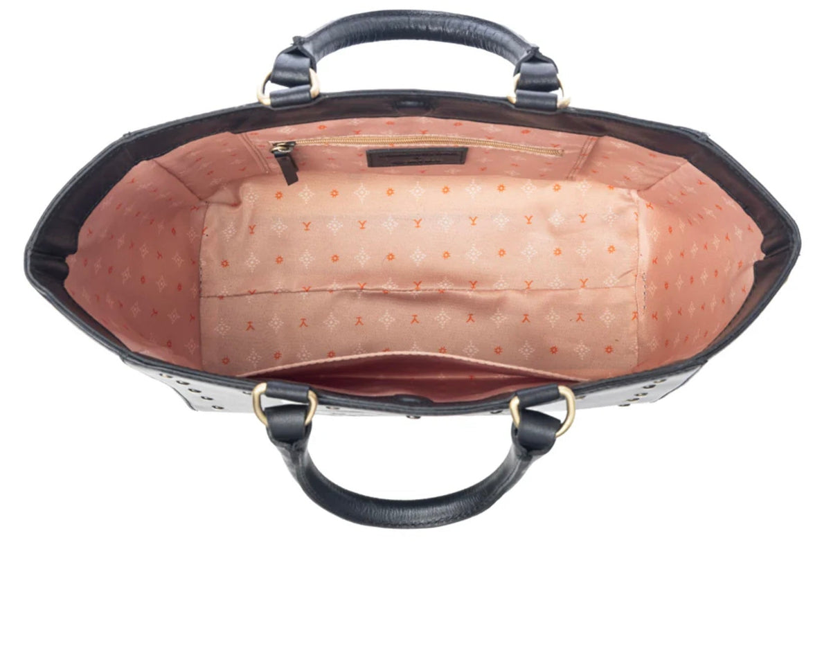 Myra: Yellowstone Valley Soul Studded & Embossed Tote Leather Bag