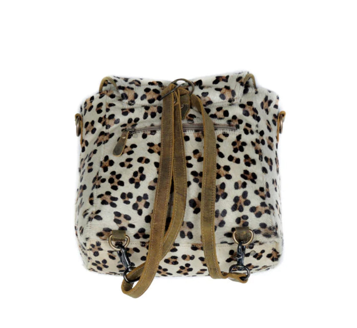 Myra: Quaint Leopard Print Leather & Hairon Bag