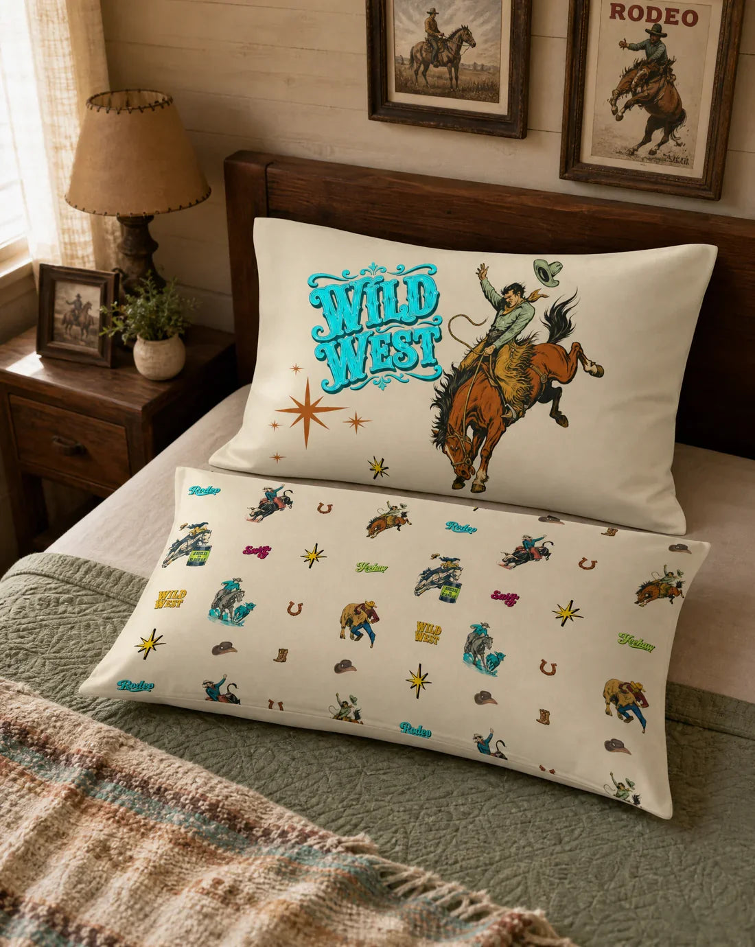 Baha Ranch The Last Roundup Bronc Rider Pillowcase 30 x 20 Inches