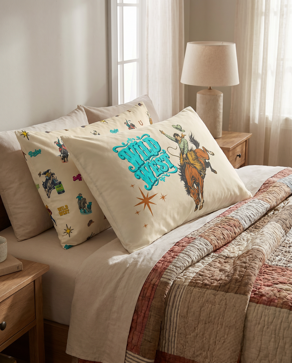 Baha Ranch The Last Roundup Bronc Rider Pillowcase 30 x 20 Inches