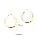 14k Yellow Gold Filled Hoop Earrings 14 Mm