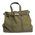 Huntley Equestrian Barnkin Olive Green Canvas Tote Bag with Gold Hardware