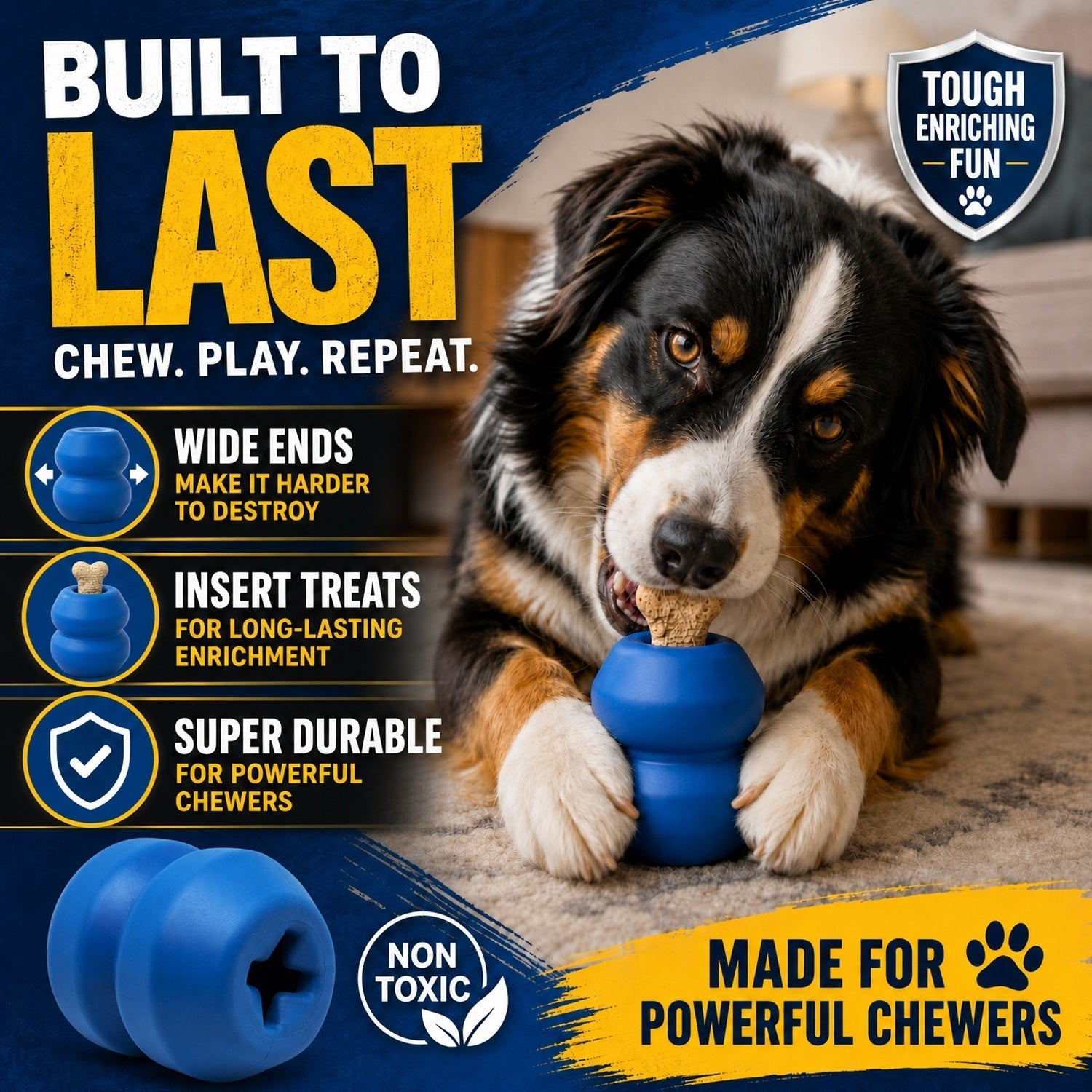 Double Trouble Dog Toy Dual Chamber Treat Dispenser Dt01