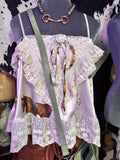 Satin Western Print Lace Cami