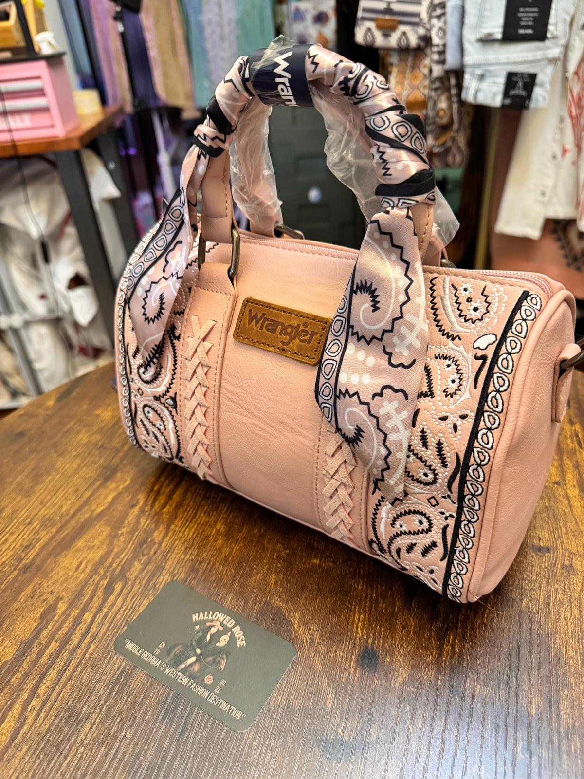 Wrangler Braided Paisley Bandana Boston Bag