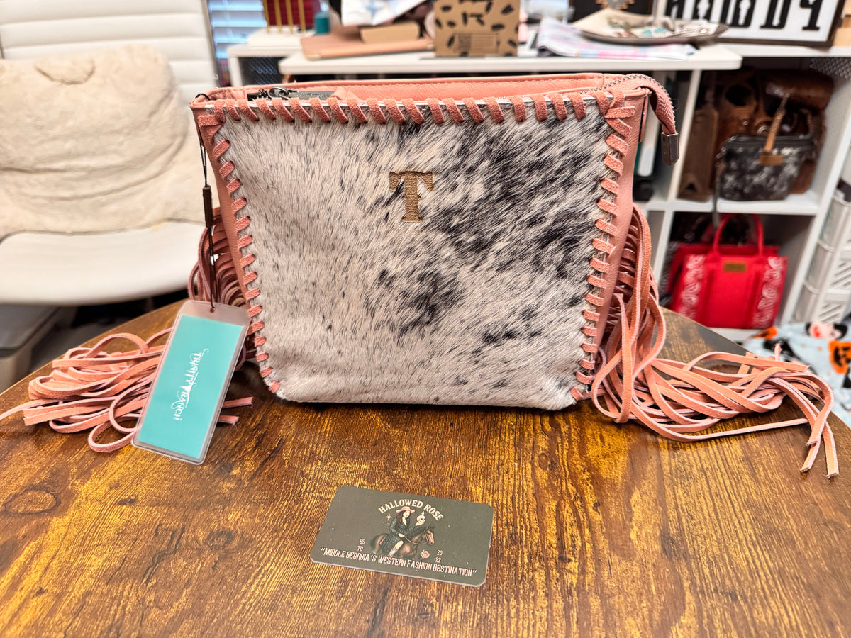 Trinity Ranch Cowhide Fringe Crossbody Bag