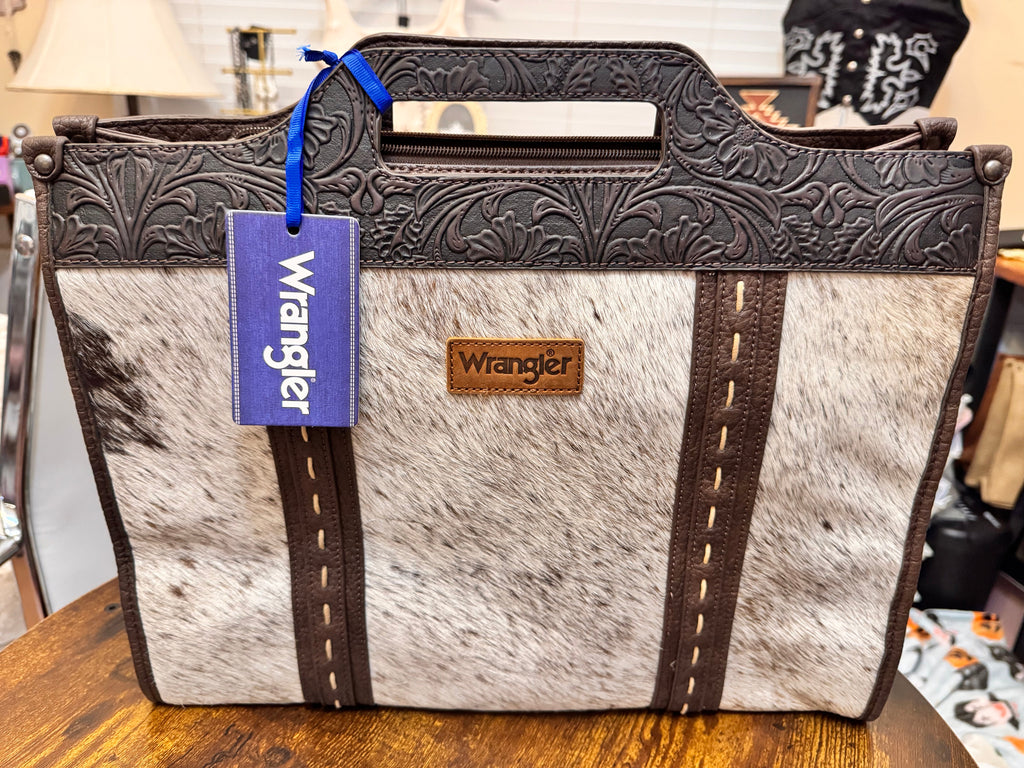 Wrangler Genuine Cowhide Carry-All Cowhide Large Tote/Crossbody
