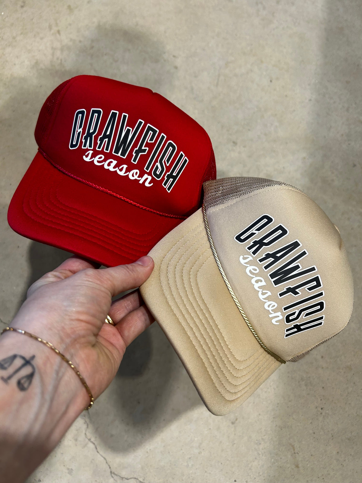 Crawfish SZN Printed Trucker