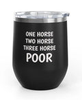 Wine Tumblers, 12 oz. - Engraved - One Horse/Two Horse