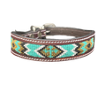 Epic Padded Leather Dog Collar with Beaded Design K