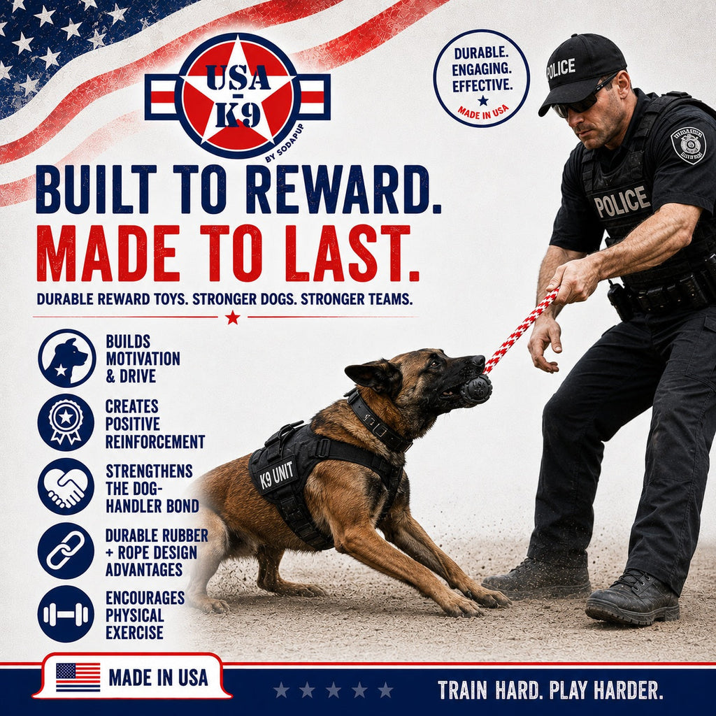 USA-K9 Magnum Stars And Stripes Rubber Dog Toy For Heavy Chewers