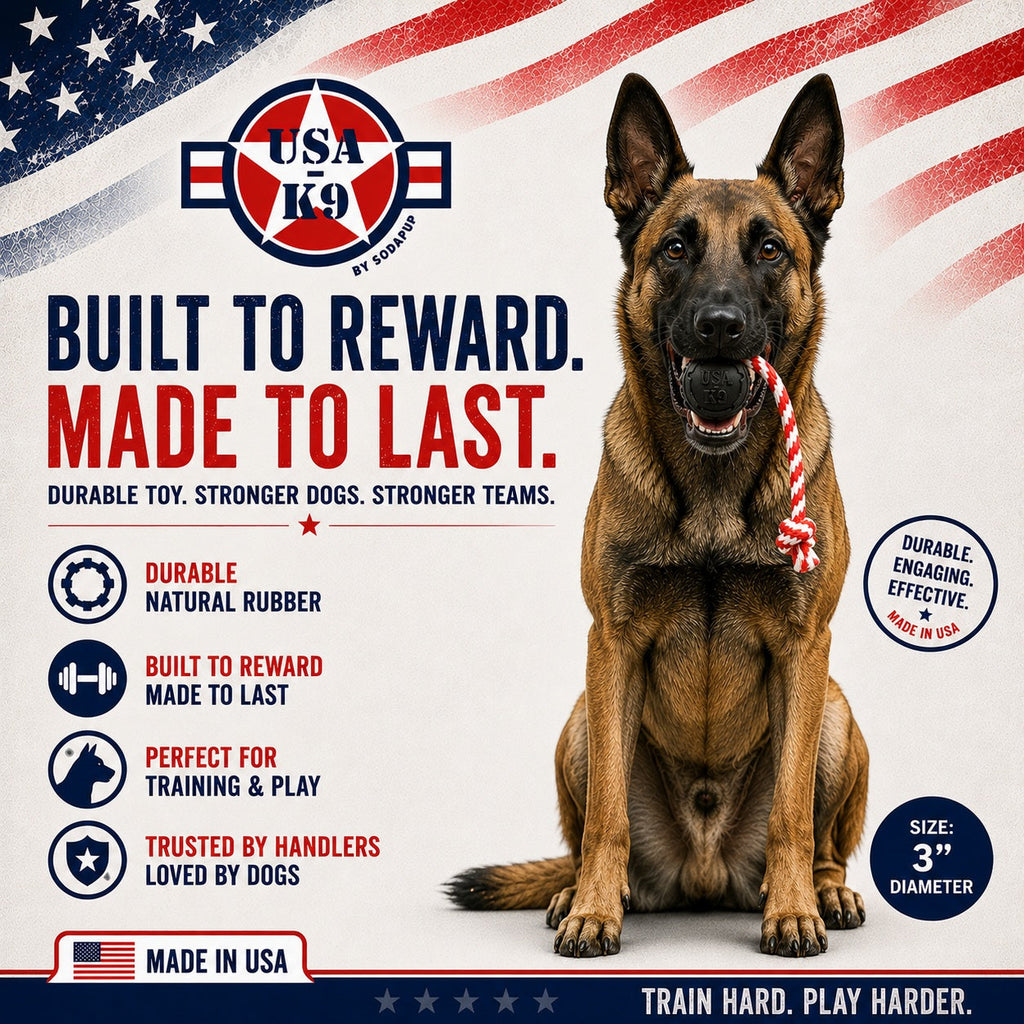 USA-K9 Magnum Stars And Stripes Rubber Dog Toy For Heavy Chewers