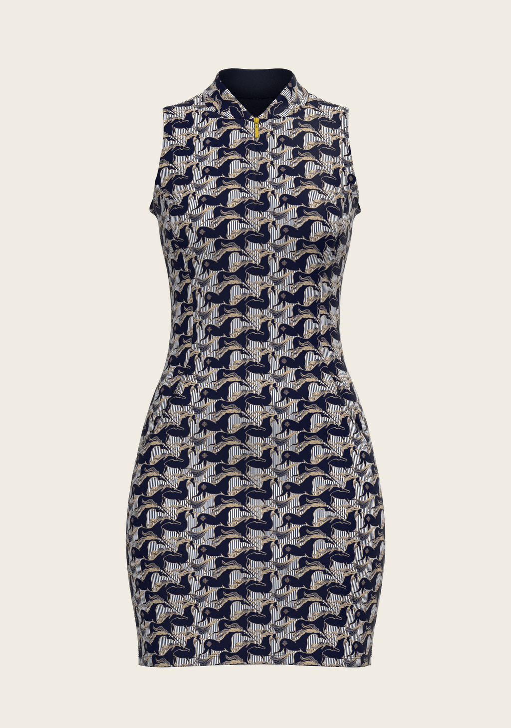 Espoir Running Horse Navy Dress