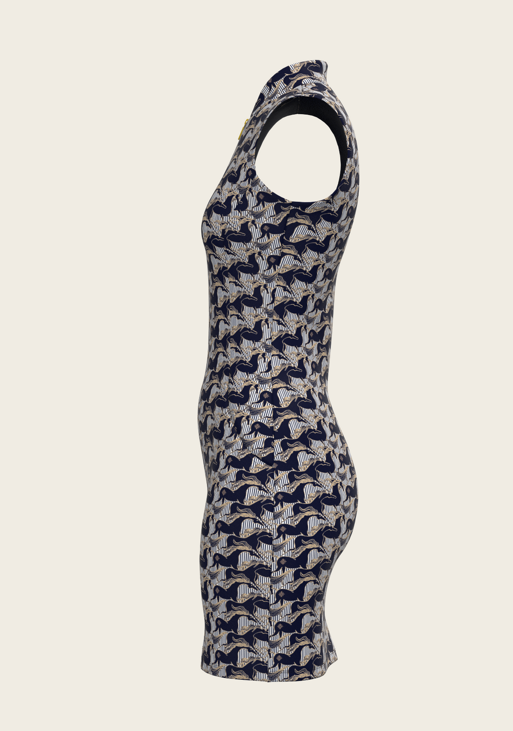Espoir Running Horse Navy Dress