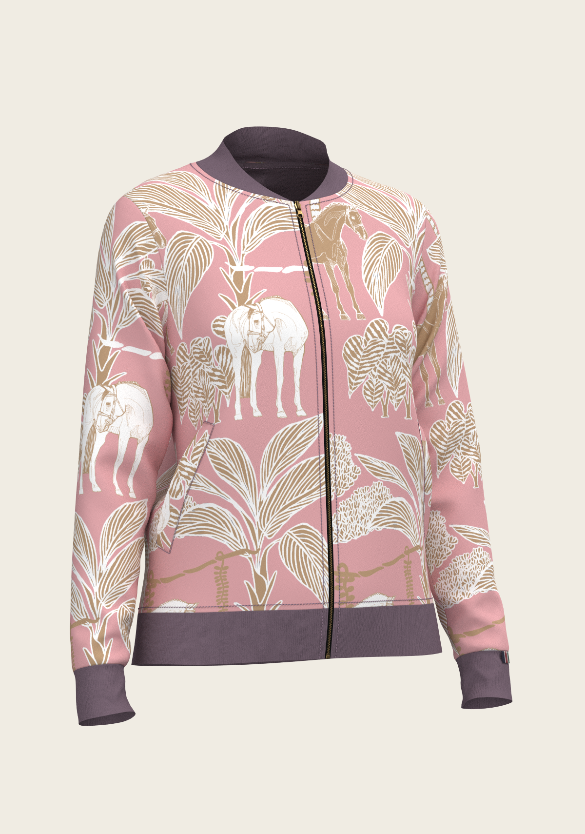  Poppy Seed Island Horses Reversible Jacket