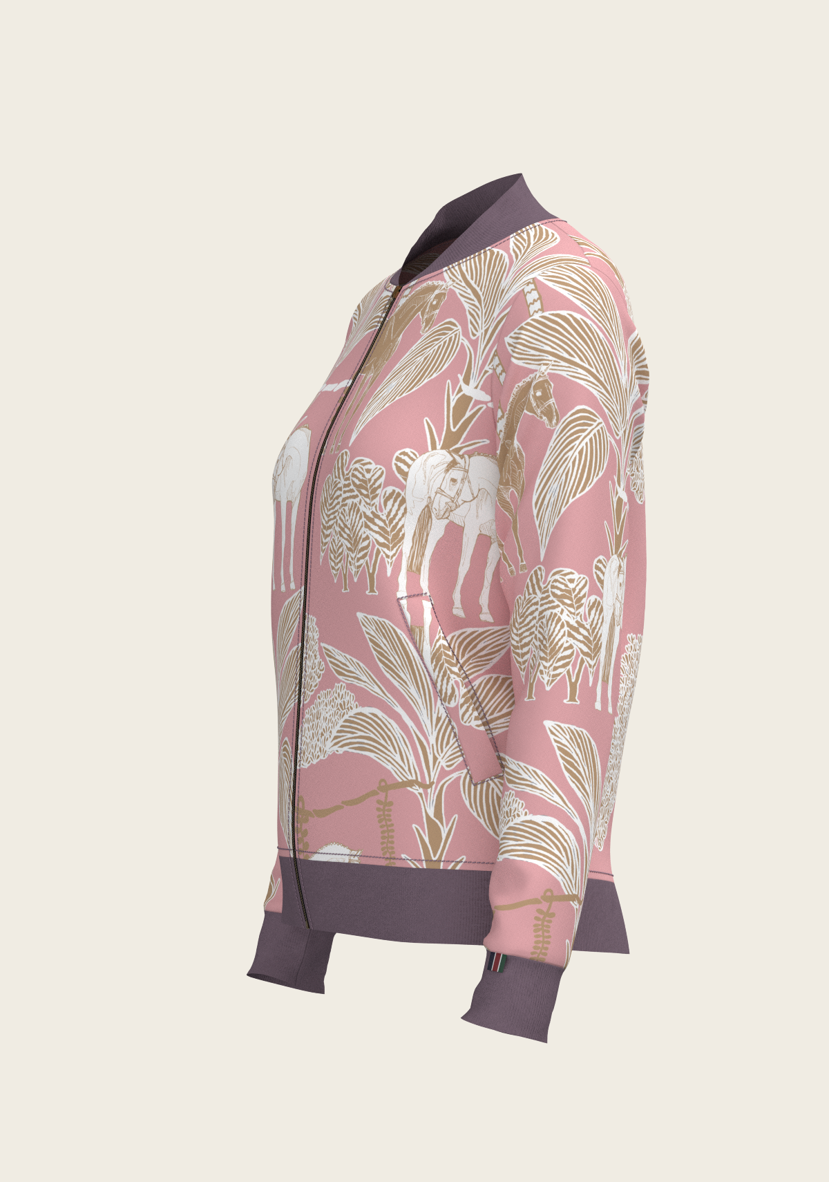  Poppy Seed Island Horses Reversible Jacket