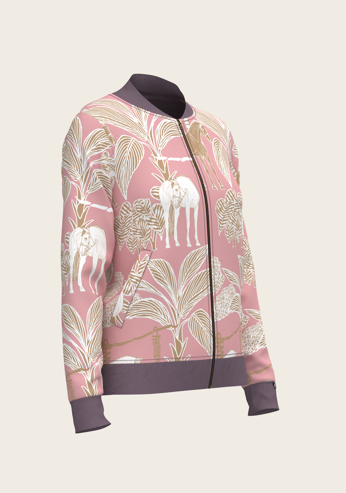  Poppy Seed Island Horses Reversible Jacket
