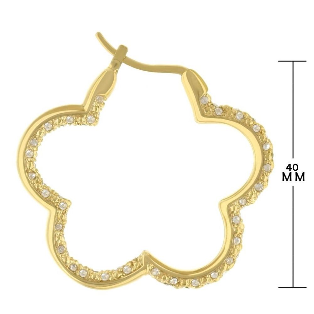 Daisy Pave Hoop Earrings