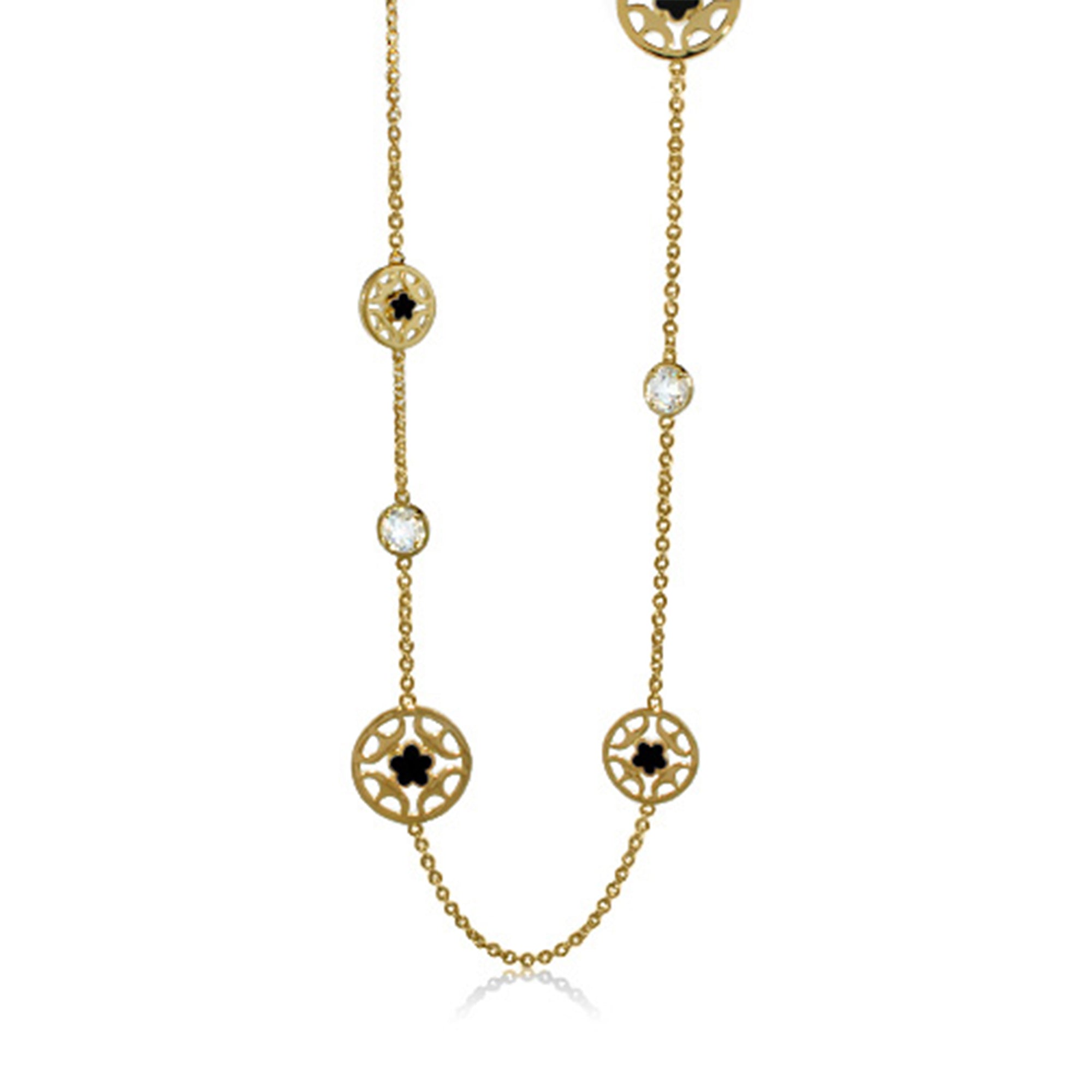 Circle Of Love Long Brass Necklace