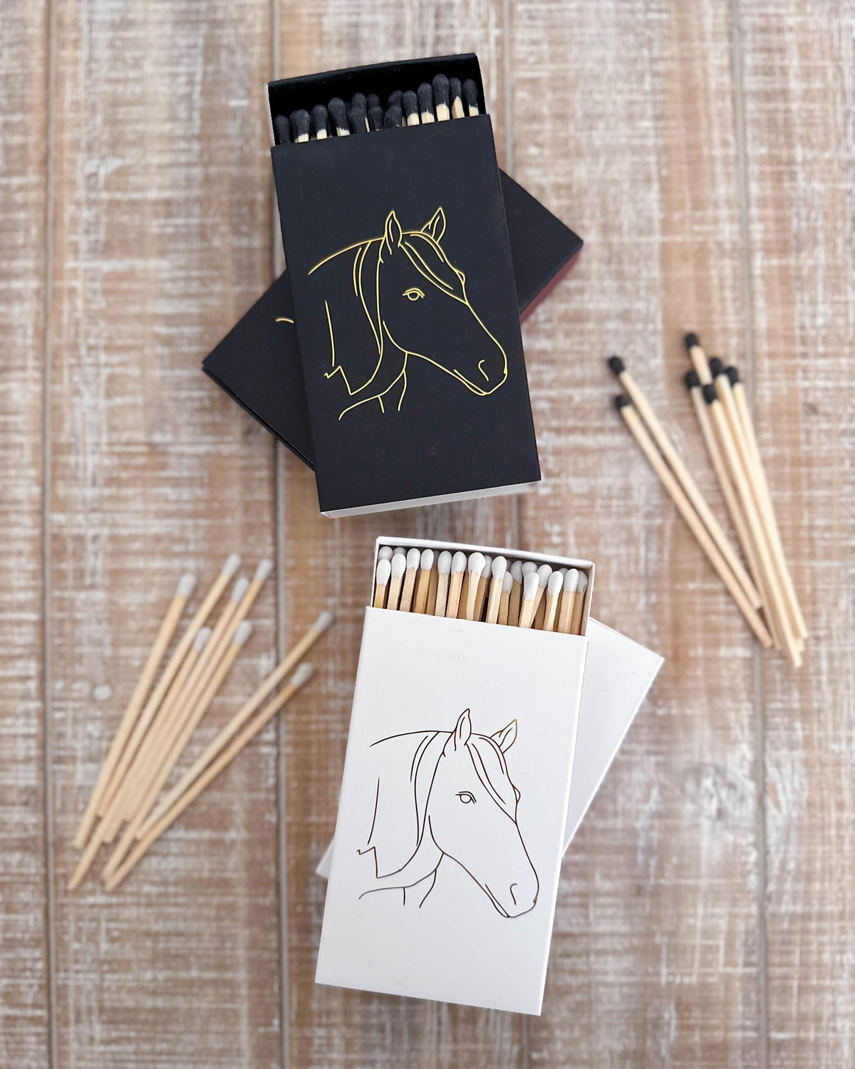 White Oversized Horse Head Matches