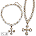 Equestrian snaffle bit charm necklace
