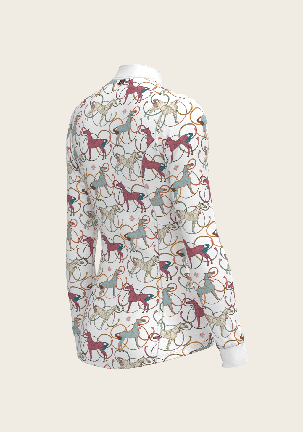 Colourful Horses Quarter Zip Sun Shirt