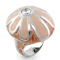 Fab Pink Flower Enamel Statement Ring