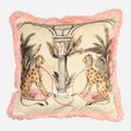 Regal Felines Throw Pillow - Blush