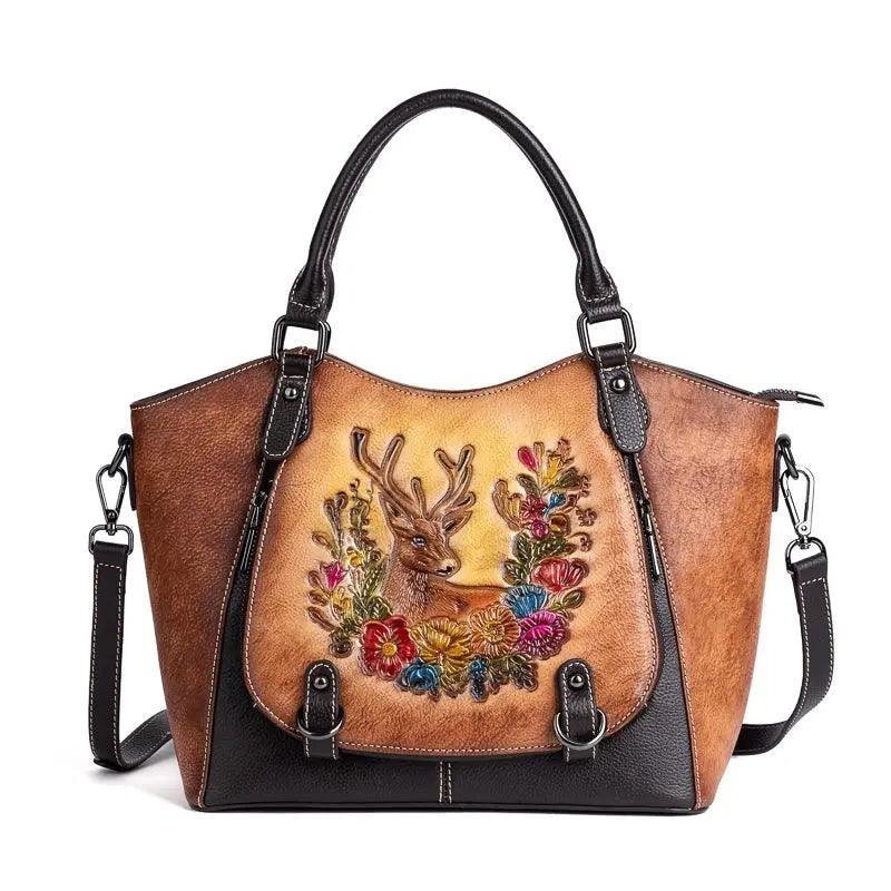 Vintage Deerskin Leather Handbag For Everyday Use VDLH01