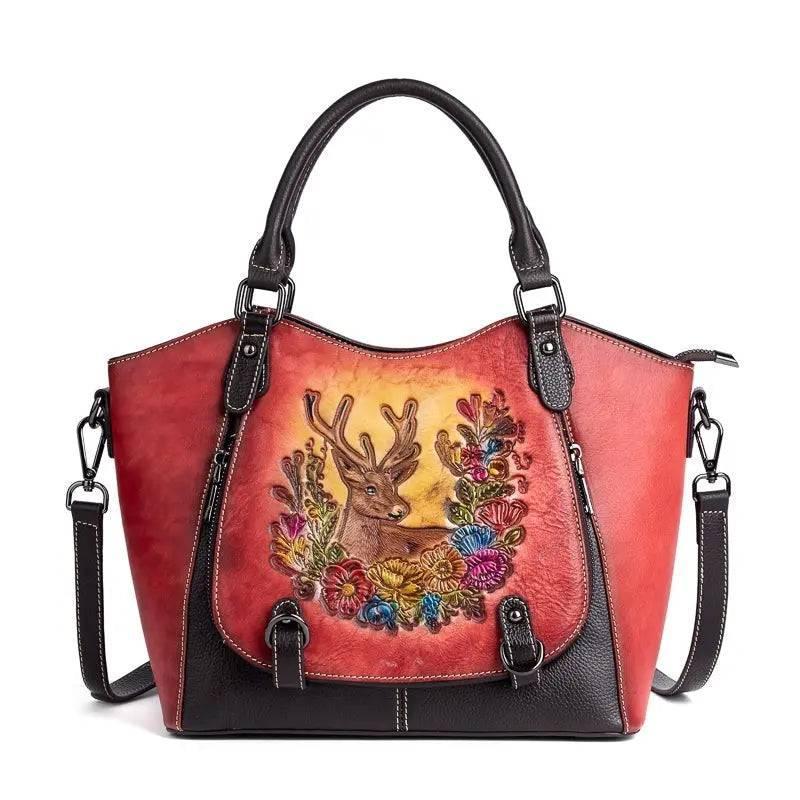 Vintage Deerskin Leather Handbag For Everyday Use VDLH01