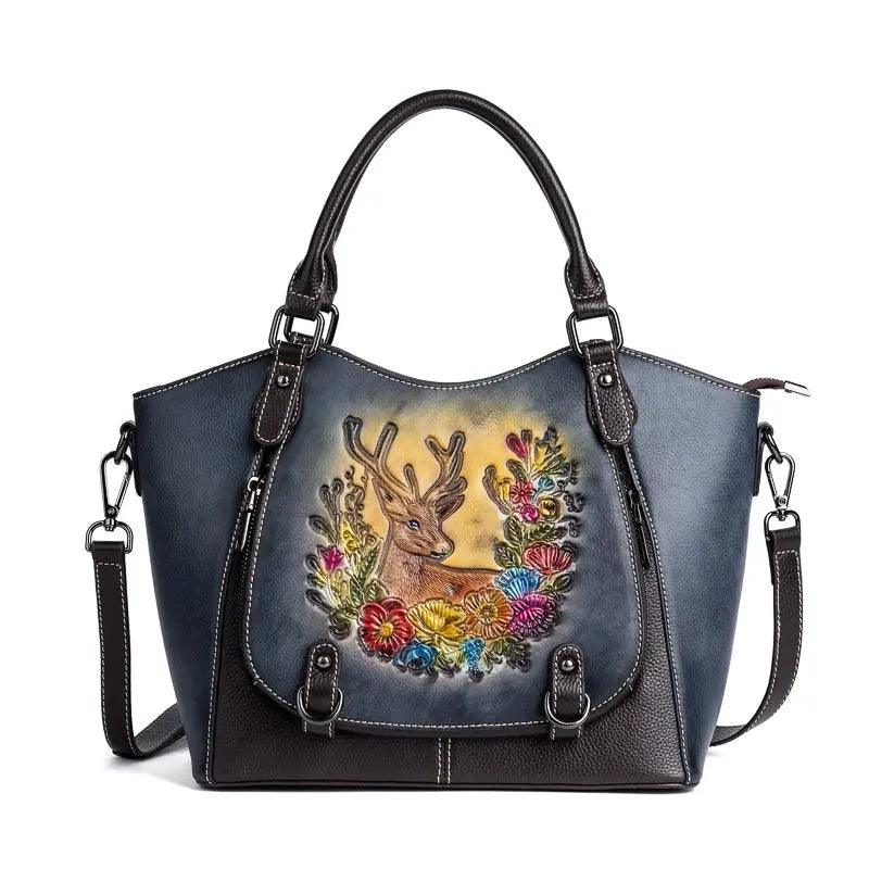 Vintage Deerskin Leather Handbag For Everyday Use VDLH01