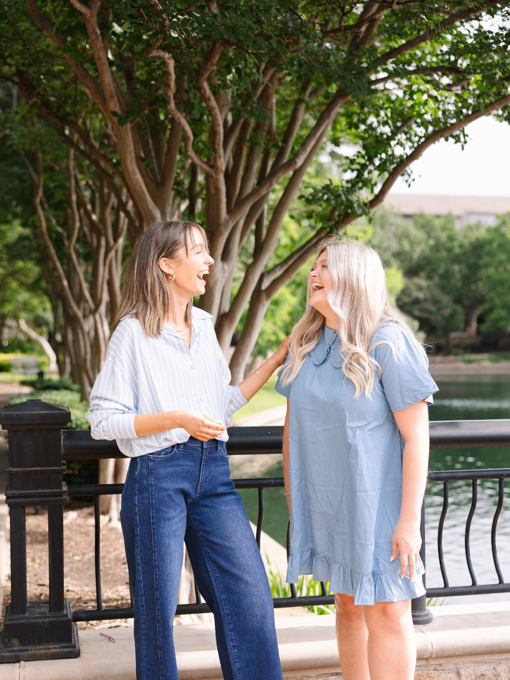 Kathryn Classic Button-Up, Blue Stripes