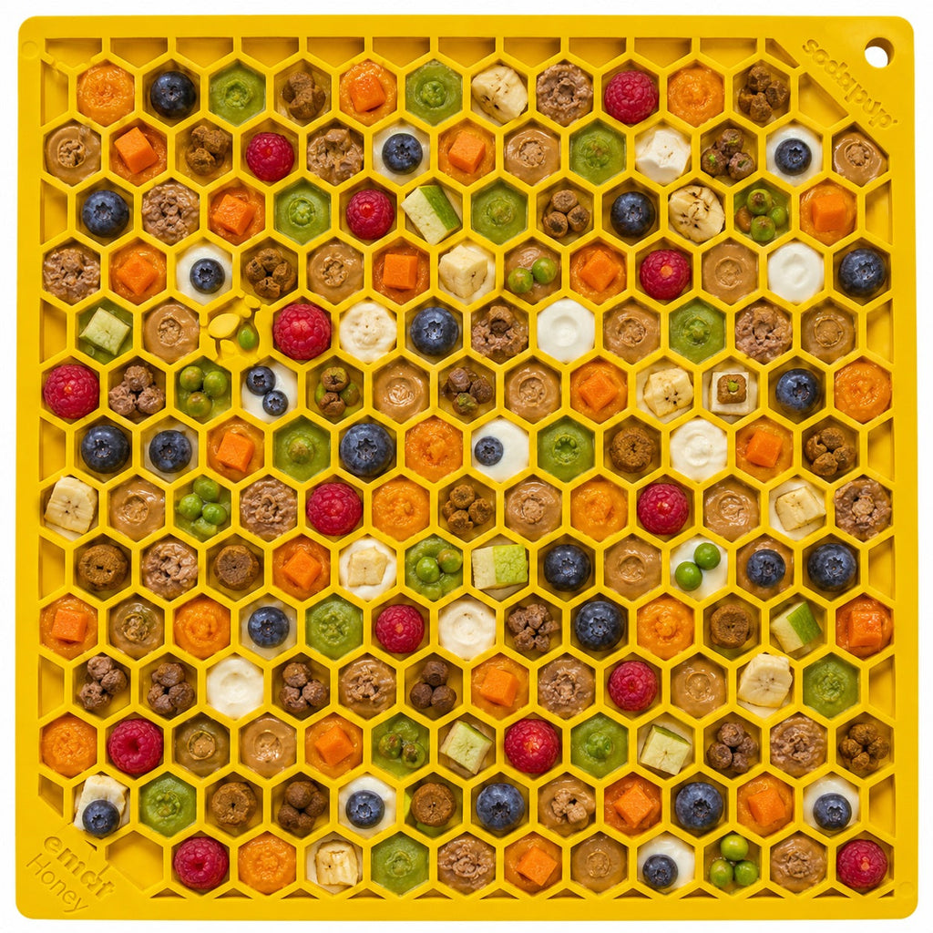 SodaPup Honeycomb eMat Enrichment Lick Mat For Dogs And Cats