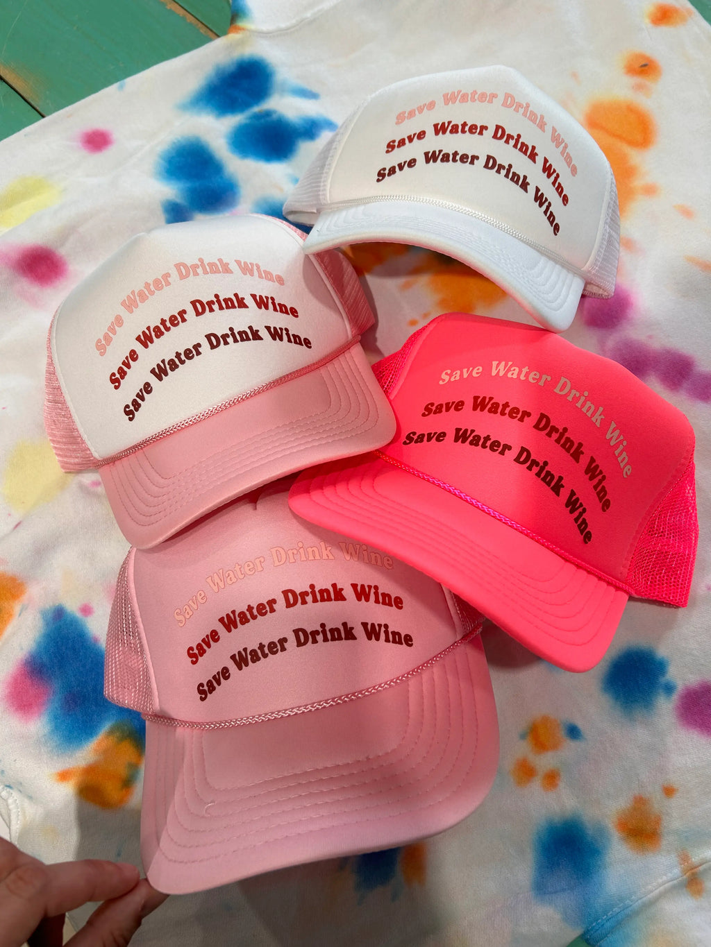 Save Water Drink Wine Trucker