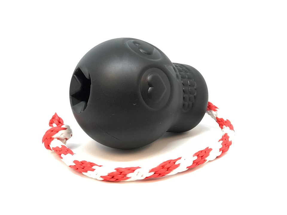 USA-K9 Magnum Skull Black Rubber Chew Toy for Extreme Chewers