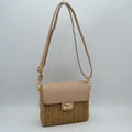 Quilted Flap Woven Straw Crossbody Bag with Adjustable Shoulder Strap
