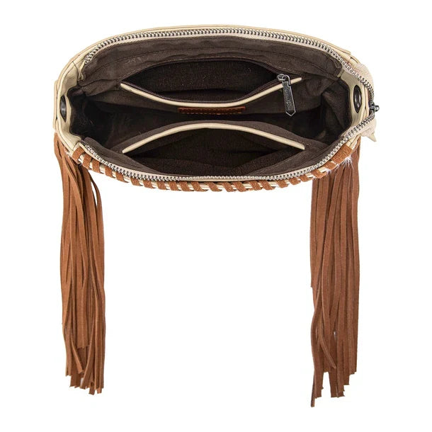 Trinity Ranch Cowhide Fringe Crossbody Bag